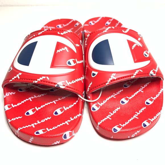 Champion Slides Red Sz 11 Men's w Logo - Picture 2 of 5